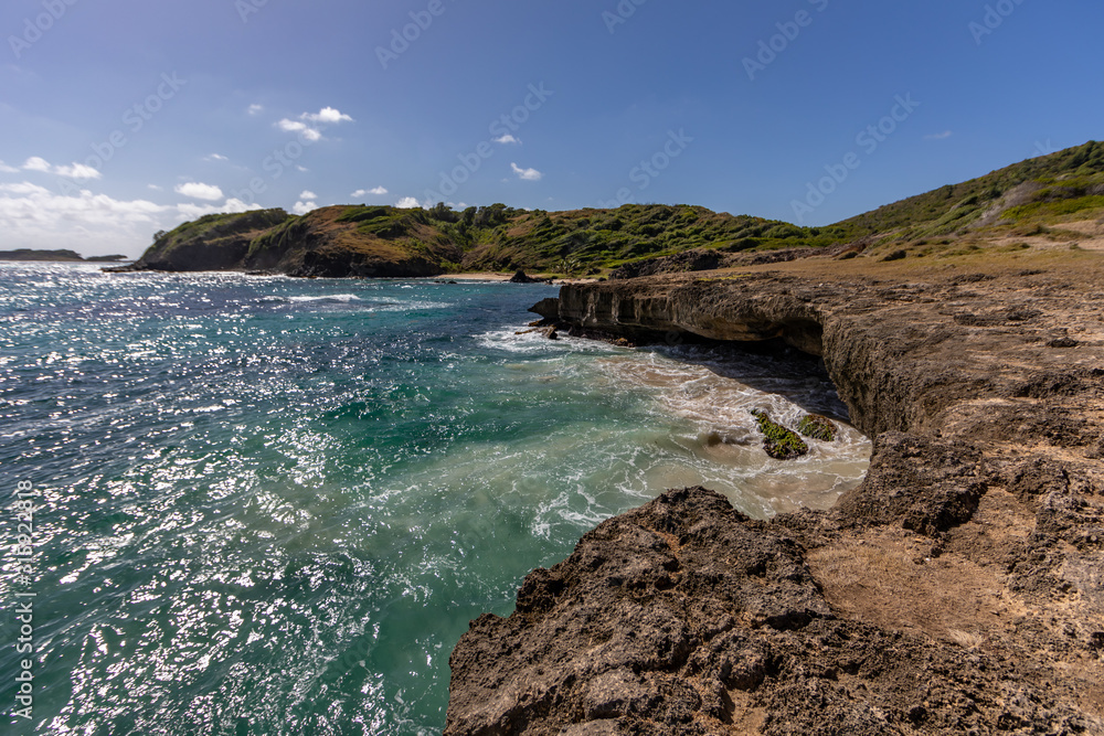 Sainte-Anne, Martinique, FWI - Ferré Cape - Waves on the rocks in Pointe La Rose