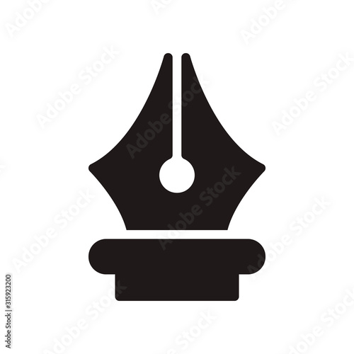 Fountain pen icon in trendy glyph style design. Vector graphic illustration. Pen icon for website design, logo, and ui. EPS 10.