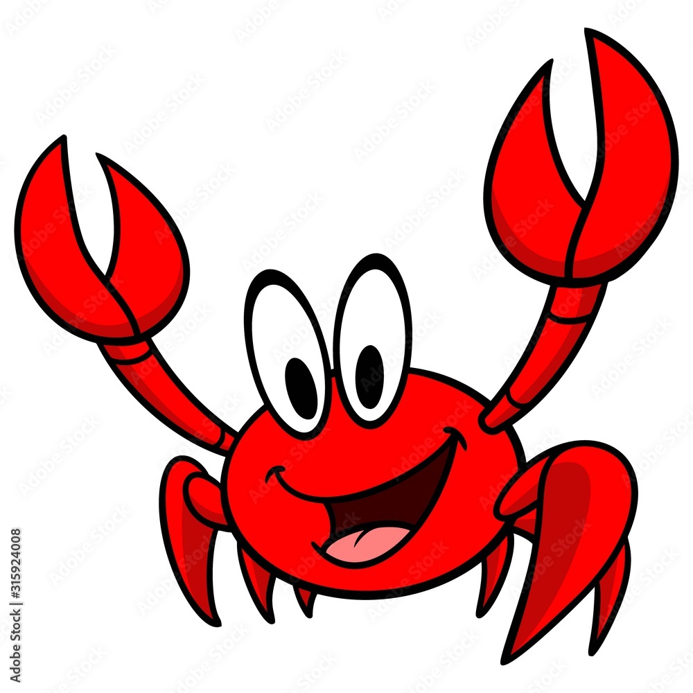 Cute Crab - A cartoon illustration of a Cute Crab. Stock Vector | Adobe  Stock