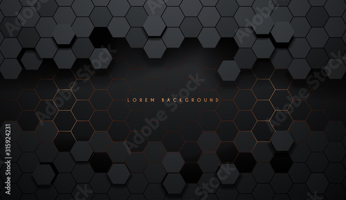 Foto Hexagonal abstract metal background with light