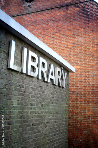 A library sign