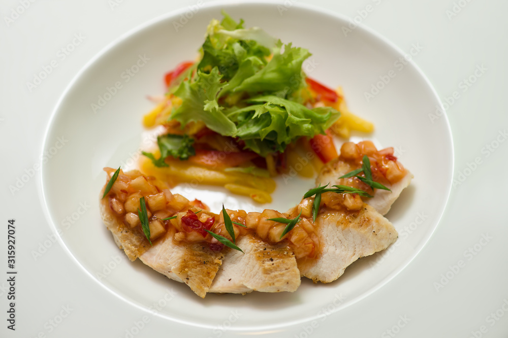 salad with chicken and vegetables salad with chicken and vegetables