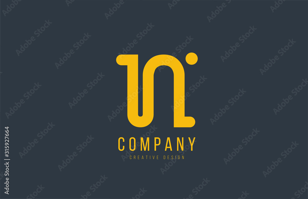 yellow N alphabet letter for company logo or logotype icon design yellow N alphabet letter for company logo or logotype icon design