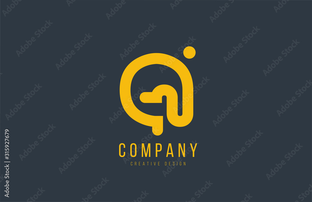 yellow Q alphabet letter for company logo or logotype icon design yellow Q alphabet letter for company logo or logotype icon design