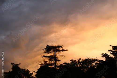 sunset in the sky
