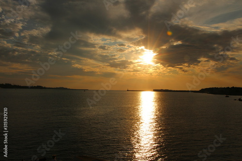 sunset on the sea