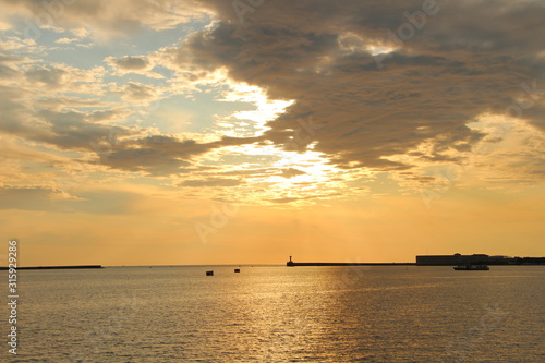 sunset on the sea