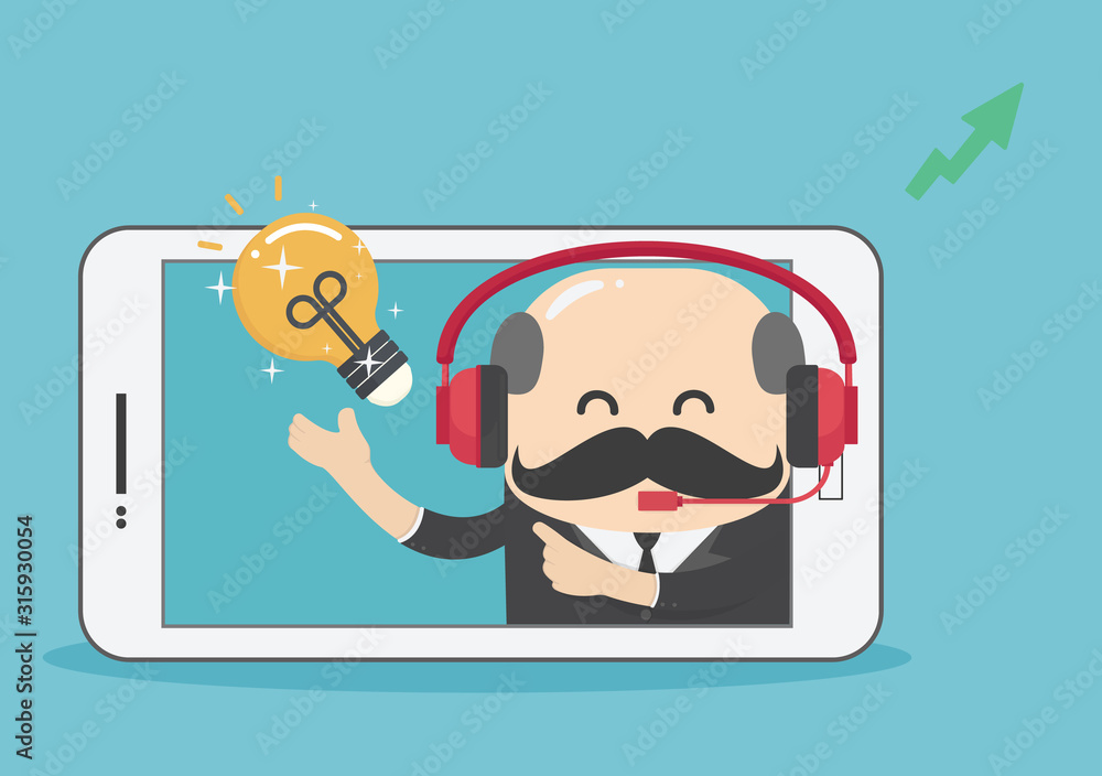 Top advisor offering you good ideas, consultation about the stock market via smartphone Top advisor offering you good ideas, consultation about the stock market via smartphone