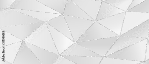 Light grey white  gradient abstract vector background with glitter lines. Festive business BG for event, birthday party. Sparkle shiny trendy geometric sale backdrop. Premium silk template invitation