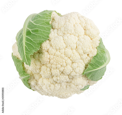 Papier peint Cauliflower isolated on white background with clipping path