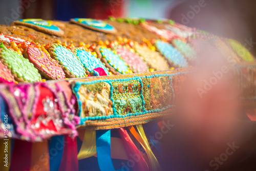 Sweet mountain-a traditional cake-sweet treat of Indian culture, as well as Krishnas, timed to the Vedic festival Govardhana Puja. photo