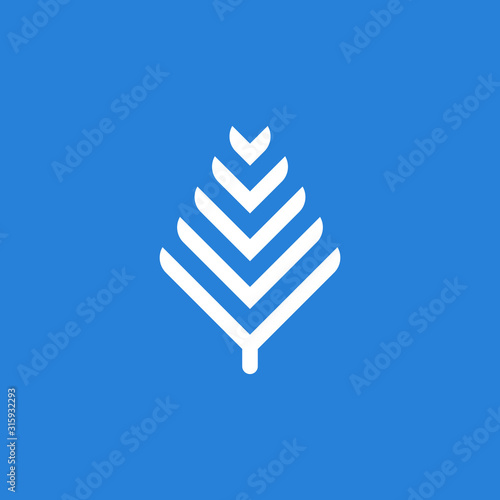 Geometric flat simple modern tree, leaf, branch logo template