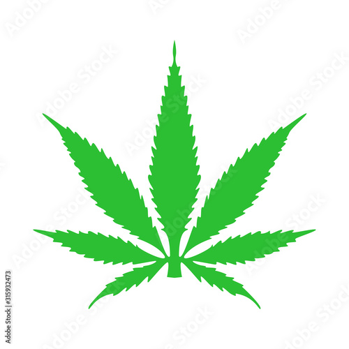 Marijuana leaf, cannabis icon vector on white background