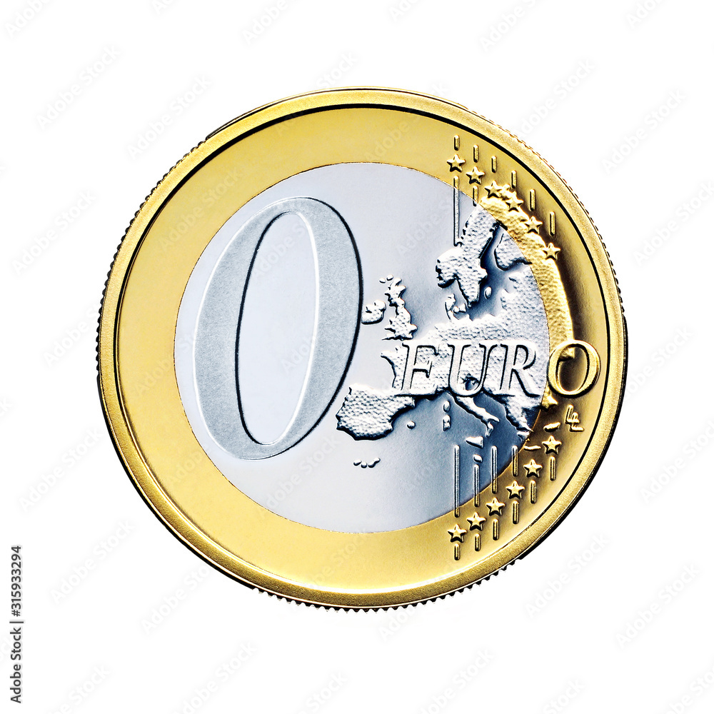 null Euro münze isoliert auf weiß foto de Stock | Adobe Stock