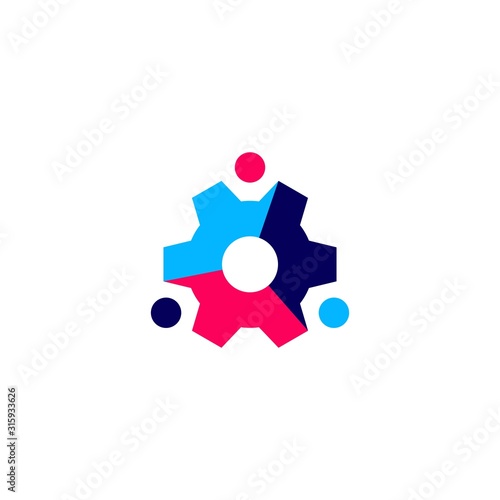 people gear cog cogs logo vector icon illustration