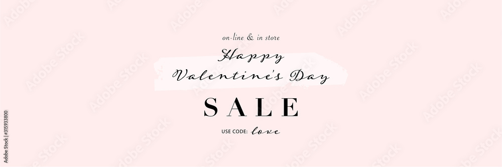 chic valentine's day banner template for social media or stationery design
