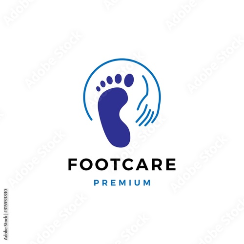 foot feet podiatric care logo vector icon illustration template