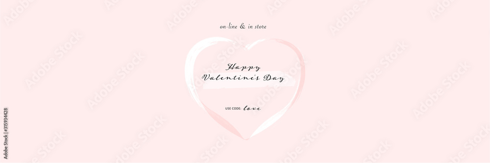 chic valentine's day banner template for social media or stationery design