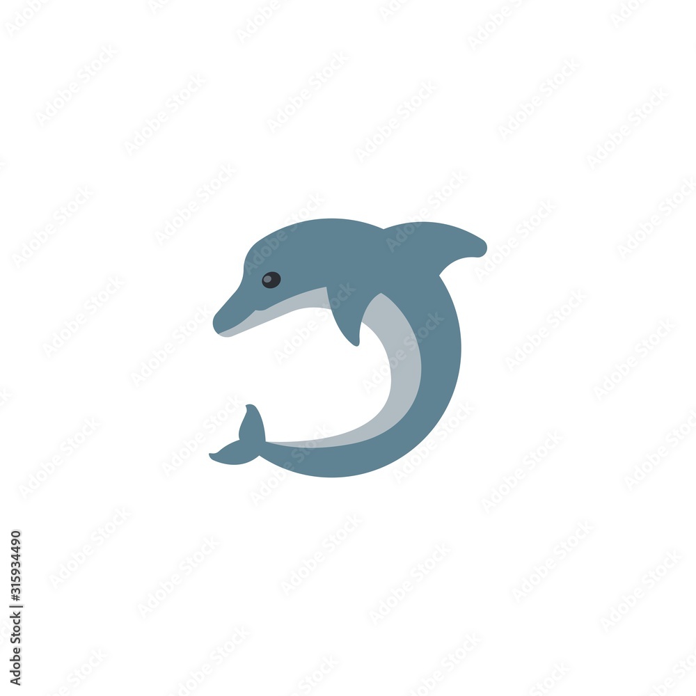 Fototapeta premium Dolphin creative icon. From Ecology icons collection. Isolated Dolphin sign on white background