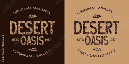 Vintage whiskey monochrome emblem