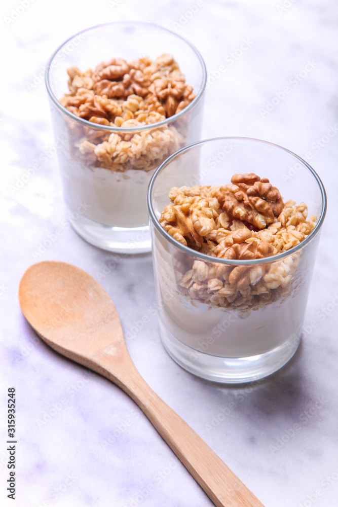 dessert parfait with nuts dessert parfait with nuts