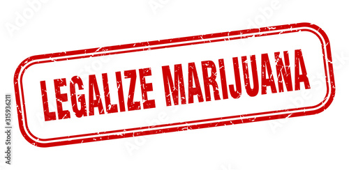 legalize marijuana stamp. legalize marijuana square grunge red sign