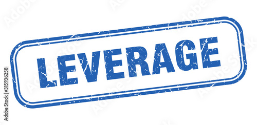 leverage stamp. leverage square grunge blue sign