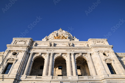 Government Capitol building in under winter blue sky