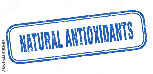 natural antioxidants stamp. natural antioxidants square grunge blue sign