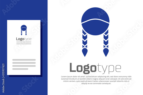 Blue Braid icon isolated on white background. Logo design template element. Vector Illustration