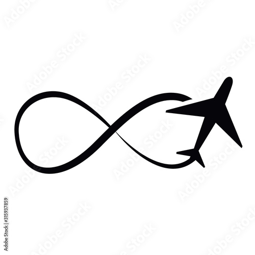 Plane Black Symbol Vector Illustration