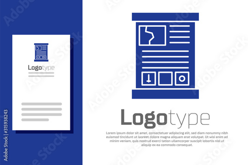 Blue Game guide icon isolated on white background. User manual, instruction, guidebook, handbook. Logo design template element. Vector Illustration