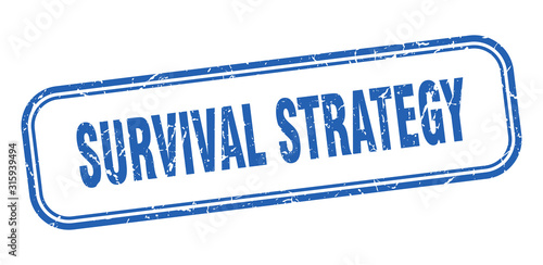 survival strategy stamp. survival strategy square grunge blue sign