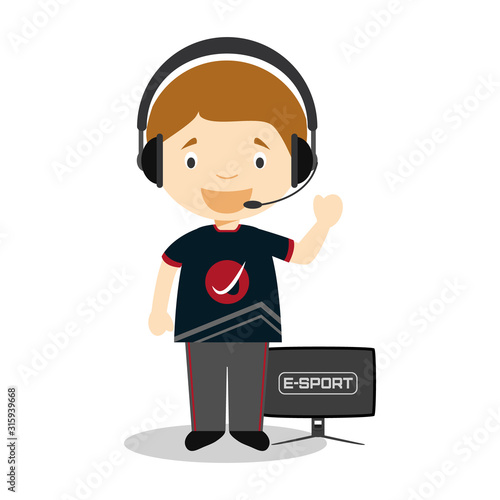 Sports cartoon vector illustrations: Esports
