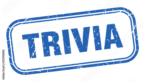 trivia stamp. trivia square grunge blue sign