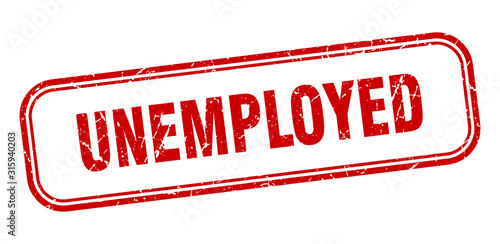 unemployed stamp. unemployed square grunge red sign