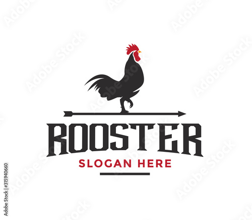 Rooster Silhouette Vector illustration. Rooster Logo Design