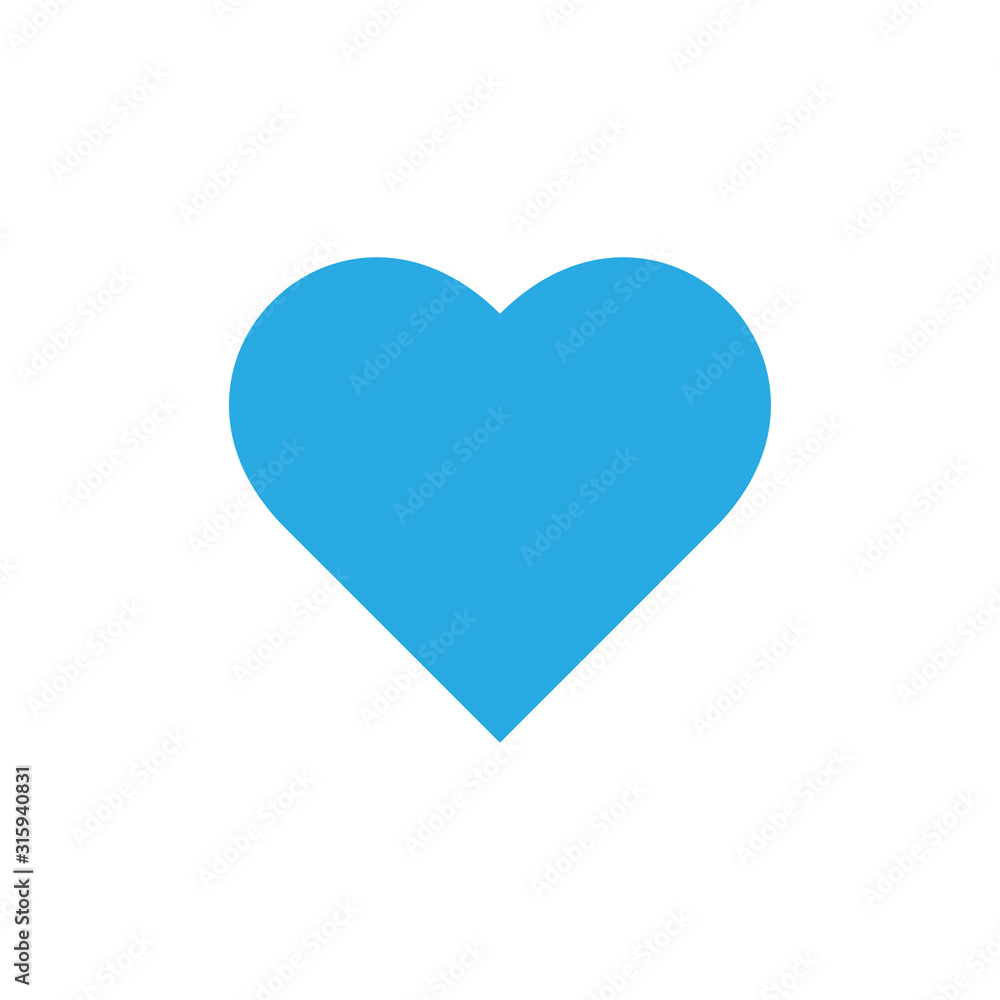 Blue heart flat vector icon isolated on a white background.Heart icon for web and mobile.Valentine's day icon. Blue heart flat vector icon isolated on a white background.Heart icon for web and mobile.Valentine's day icon.