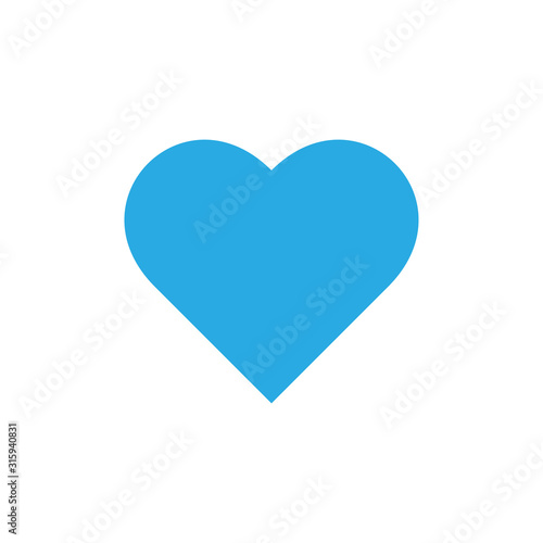 Blue heart flat vector icon isolated on a white background.Heart icon for web and mobile.Valentine's day icon.