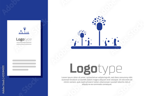 Blue Mold icon isolated on white background. Logo design template element. Vector Illustration