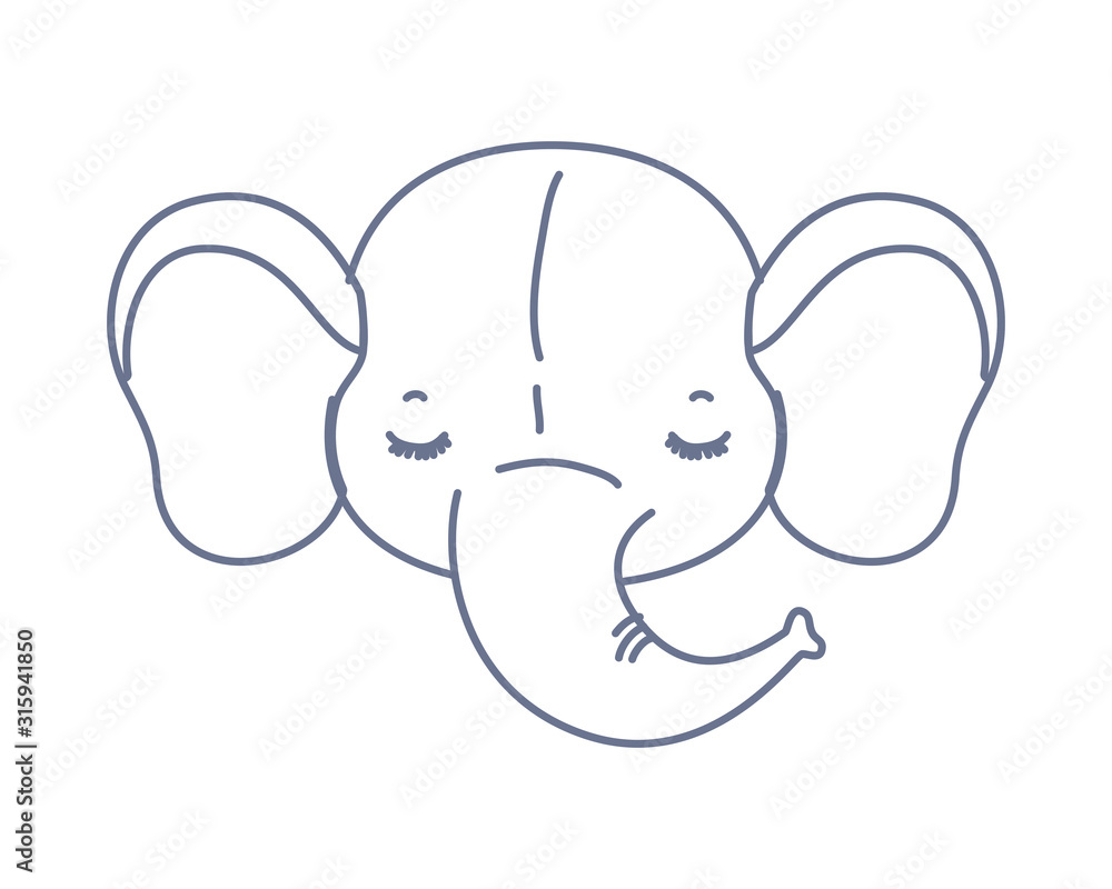 Isolated cute elephant cartoon vector design Isolated cute elephant cartoon vector design