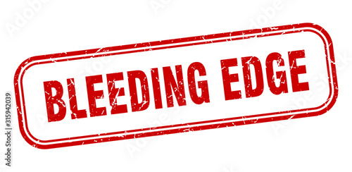 bleeding edge stamp. bleeding edge square grunge red sign
