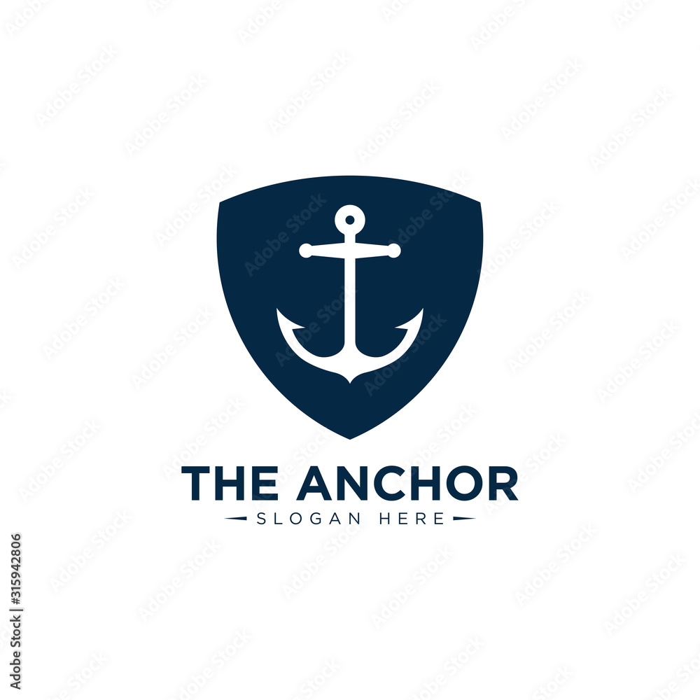 marine retro emblems logo with anchor , anchor logo - vector marine retro emblems logo with anchor , anchor logo - vector