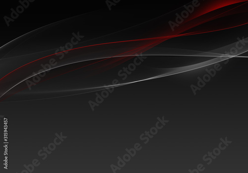 Abstract background waves. Black, grey and red abstract background for wallpaper oder business card