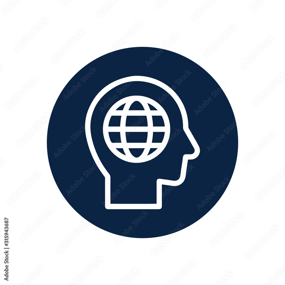 Business marketing thinking mindset icon