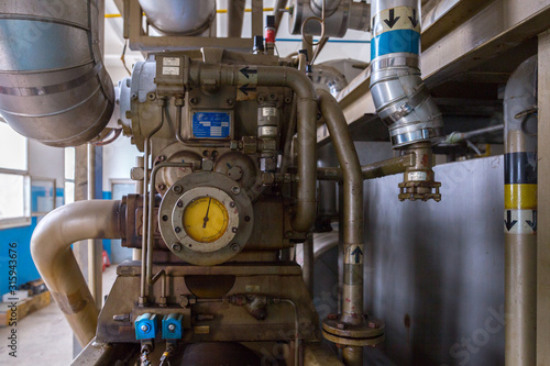 Canvas Print The screw ammonia compressor are specifically engineered to deal with industrial refrigeration installations