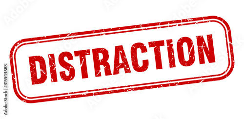 distraction stamp. distraction square grunge red sign