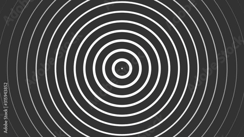 Radio Waves Background, Decay. Multiple thick circular waves emminating from the center of the screen, decaying and thinning as it radiates outward.