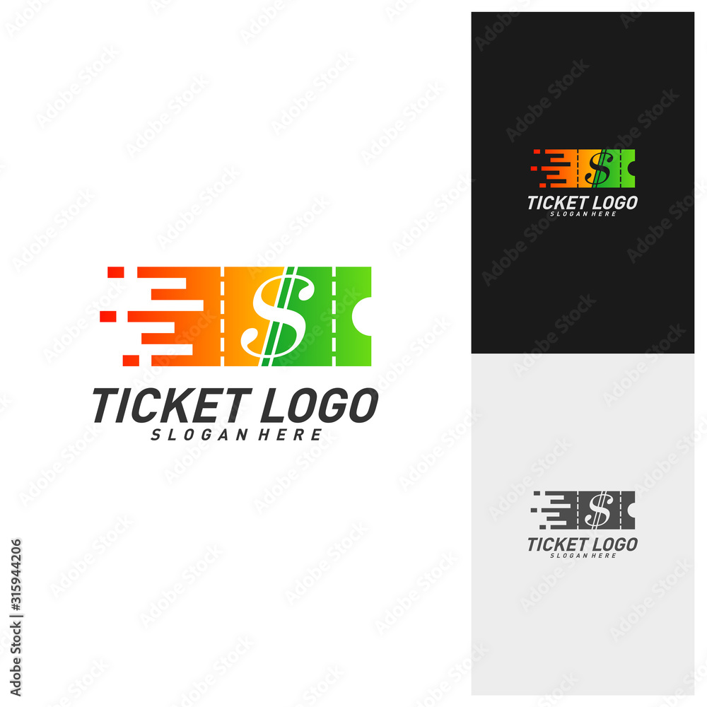 Plakat Money Ticket Logo Template Design Vector, Emblem, Creative design, Icon symbol concept