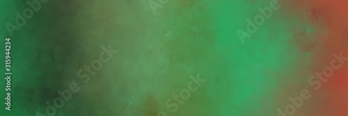 horizontal colorful vintage painting background graphic with sea green, dark olive green and sienna colors and space for text or image. can be used as background or texture element